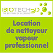 Location de nettoyeur vapeur industriels et agro-alimentaire - Biotech 3D - Biotech 3D propose à la location une gamme complète de nettoyeurs vapeur industriels et agro-alimentaire et de générateurs vapeur sèche haut de gamme pour le nettoyage en Industrie et pour le nettoyage et la désinfection en Industrie Agro-alimentaire. Ses avantages : évite les lourds investissements pour une entreprise qui ne l'avait pas prévue, des loyers intégrés dans le fonctionnement de l'entreprise, pouvoir faire face à un sûrcroit d'activité ponctuel, bénéficier d'un matériel entretenu et contrôlé.