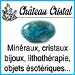 Château cristal Boutique de minéraux et cristaux, bijoux, lithothérapie & objets ésotériques en ligne. La lithothérapie intéresse les humains depuis toujours, le pouvoir énergétique des pierres naturelles étant connu depuis l'antiquité. En temps que spécialiste en pierres, cristaux et minéraux pour la lithothérapie, Château Cristal parcourt le monde pour vous trouver les plus belles pierres naturelles pour le Feng-Shui (santé/bien-être de l’habitat), la géobiologie (harmonisation énergétique) et la lithothérapie. Tous ces minéraux et cristaux sont choisis et sélectionnés avec le plus grand soin (pièces uniques ou spécifiques). Château Cristal apporte une importance particulière aux photos (elles correspondent aux pierres que vous commandez). La boutique de minéraux et de lithothérapie de Château Cristal est située à Paris, dans le 10ème. Vous trouverez sur place toutes les pierres présentées sur le site Chateaucristal.com et également une centaine de variétés de pierres roulées, de galets, de labradorites, de géodes d’améthyste et de bijoux comme les bracelets en pierres naturelles et les pendentifs en argent 925.