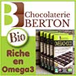 Chocolat bio à base de fèves de cacao bio contenant des graines de lin concassées bio et du sucre de canne Bio - Chocolat bio riche en oméga 3, magnésium, fibres, phosphore, cuivre, manganèse, potassium et zinc - Produit 100% biologique avec un Index glycémique de 21 et pauvre en sodium - Chocolat bio, à base de fèves de cacao, peu transformé, sans lécithine de soja, sans conservateur, sans colorant, sans arôme rajouté pour une nutrition saine - Recette inédite et unique qui garde les propriétés du cacao et des Oméga 3, c’est un aliment plaisir aux qualités nutritionnelles exceptionnelles