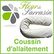 Coussin d'allaitement bio en granulés de liège confortable et inusable Fleur de sarrasin