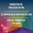 Formation en PNL pour devenir praticien en PNL sur le d&eacute;veloppement personnel - Pnl d&eacute;veloppement personnel CQPN - La formation de Praticien en PNL s&rsquo;adresse &agrave; toute personne pour qui la communication joue un r&ocirc;le important au quotidien. Elle vous concerne tant comme personne que comme professionnel.La formation de praticien en PNL s&rsquo;adresse &agrave; toute personne qui considère qu&rsquo;une bonne communication est un élément essentiel de son bien-être et des personnes qui l&rsquo;entourent.À toute personne engagée dans un processus de connaissance de soi et de développement personnel. À toute personne qui souhaite améliorer sa vie personnelle et ses relations.À toute personne qui envisage de devenir coach professionnel certifié en PNL. Le CQPNL est Organisme formateur agréé par la Commission des partenaires du marché du travail aux fins de l&rsquo;application de la Loi favorisant le développement et la reconnaissance des compétences de la main-d&rsquo;&oelig;uvre.Tous nos cours sont d&eacute;livr&eacute;s en langue fran&ccedil;aise. Tous Ses formations en salle se d&eacute;roulent EN DIRECT au CQPNL  &agrave; Montr&eacute;alTous nos formations en ligne se d&eacute;roulent EN DIRECT via la plateforme Zoom.T&eacute;l&eacute;charger notre offre de service ici.Quel est son objectif ?Cette formation vous propose une démarche structurée et approfondie pour intégrer les postulats de la PNL et ses outils de communication, tout en apprenant à utiliser l&rsquo;ensemble de ses modèles et de sa méthodologie de changement.Le contenu de chaque module de formation est con&ccedil;u pour favoriser l&rsquo;int&eacute;gration des pr&eacute;suppos&eacute;s et des habilet&eacute;s formalis&eacute;es par la PNL et pour faciliter l&rsquo;apprentissage de ses mod&egrave;les et techniques d&rsquo;intervention. Chaque intervention PNL est adapt&eacute;e &agrave; diff&eacute;rents objectifs personnels (bien-&ecirc;tre personnel, connaissance de soi, confiance en soi et estime de soi&hellip;) et professionnels (travail d&rsquo;&eacute;quipe, communication en contexte organisationnel, gestion du temps, gestion de conflits, n&eacute;gociation).