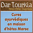 Cures ayurvédiques au Maroc en maison d’hôtes (accueil de petits groupes) - Séjours/Cures pour curistes en ayurvéda de : France, Europe, Maroc | Dartourkia.com - Dar Tourkia - Dar Tourkia, spécialiste des cures ayurvédiques au Maroc en maison d’hôtes et hôtel bien-être, propose des cures ayurvédiques au Maroc en maison d’hôtes (accueil de petits groupes) - Ces séjours/cures ayurvédiques sont proposés pour des curistes en ayurvéda venant de France, Europe, Maroc, Afrique, Belgique, Suisse, Royaume-Uni/United Kingdom (UK), Allemagne/Deutschland. Maison d'hôtes à Taroudant, Maroc. 
