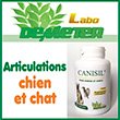 Arthrose chien et chat, articulations, anti-inflammatoire naturel, Canisil | Labo-demeter.com - Canisil du Labo Demeter est un médicament naturel bio pour traiter l'arthrose et les douleurs articulaires des chiens et chats. Anti-inflammatoire naturel pour chiens et chats. Complément alimentaire naturel pour les articulations du chien et du chat, pouvant être associé aux anti inflammatoires et remise en forme du système locomoteur du chien et du chat. Supplémentation des traitements arthrose et articulations douloureuses du chien et du chat. Les bienfaits du Silicium sur les cartilages articulaires et la peau, associé à la phytothérapie (Harpagophytum et Perna Canaliculus) et aux probiotiques. 