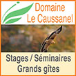 Grand gîte d’hébergement Domaine Le Caussanel pour famille et groupe, lieu de séminaires et de stages dans le Sud de la France. Domaine Le Caussanel vous place au centre de paysages insoupçonnés du Gard et du Languedoc. Soucieux d’être en harmonie avec la nature, nous préservons le cachet sauvage et méridional autour de notre domaine. L’accueil de groupes de stage, séminaires d’entreprise ainsi que des groupes de particuliers, dont les randonneurs est notre cœur de métier. Domaine Le Caussanel vous propose 3 gîtes dans lequel vous profiterez de votre séjour tout confort.Le Caussanel est un territoire particulier sur le causse de Blandas. Longé au nord par la forêt, il s’ouvre au sud sur ce paysage ondulé typique du causse, fait de prairies herbeuses où le buis et les arbustes ligneux prospèrent. Autrefois il était habité par les troupeaux de moutons et leurs bergers qui, au fil des siècles, pour dégager les sols des pierres, ont érigé des clapas à force de les entasser en tas réguliers. Domaine Le Caussanel, c’est un lieu de séjour nature pour cultiver l’Humain en vous ! Domaine Le Caussanel est un excellent point de départ pour découvrir 5 000 ans d’Histoire. Vous pourrez découvrir des vestiges de la préhistoire, les villages et hameaux du causse, et bien d’autres encore.Pour profiter au maximum de votre séjour nous vous révélerons nos bonnes adresses et les activités incontournables du Sud Cévennes.  