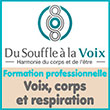 Un organisme de formation centré sur la recherche autour de la voix, du corps et de la respiration Du Souffle à la Voix dispense des cours, des accompagnements individuels et des stages en collectifs depuis 2015. Son public est large. Aucun pré-requis n’est nécessaire et les domaines d’intérêts des personnes sont très variés, qu’il s’agisse de la voix, du corps, de la respiration. D’autres viennent également avant tout dans une démarche d’exploration de soi ou pour favoriser leur bien-être.
