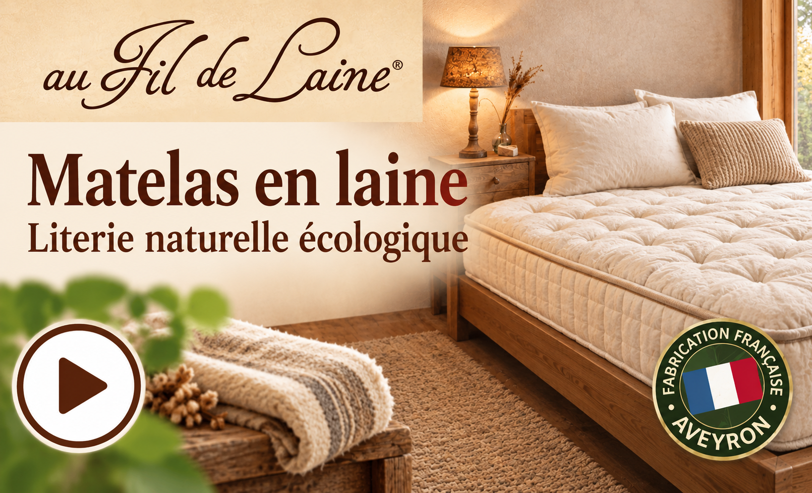 Matelas en laine/Literie naturelle &eacute;cologique (couettes laine fabrication fran&ccedil;aise, oreillers/traversins) | Aufildelaine.com - Au Fil de Laine, fabricant fran&ccedil;ais (Aveyron/12) r&eacute;f&eacute;rent en matelas/futon en laine, couette/oreiller en laine, propose depuis 1896 de la literie en produit naturel/&eacute;cologique et pure laine (matelas, futons, oreillers/traversins, couettes)