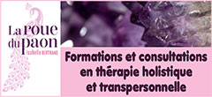 Formation en thérapie holistique/transpersonnelle - Stages/Consultations : développement personnel, équilibre énergétique/harmonisation des chakras, hypnose régressive | Larouedupaon.fr Isabelle Bertrand, psychopraticienne/formatrice référente en thérapie transpersonnelle/thérapie holistique et en éveil spirituel, propose des formations en thérapie holistique/transpersonnelle, ainsi que des stages/consultations en développement personnel, équilibre énergétique/harmonisation des chakras, hypnose régressive - En tant qu’enseignante transpersonnelle par l’éveil spirituel, Isabelle Bertrand favorise l’émergence d’une conscience nouvelle centrée sur l’ouverture du cœur.