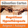 Magnétiseur à Avignon/Montfavet et Aubagne - Consultations/Formations en magnétisme, hypnose ericksonienne/Développement personnel en PACA : Vaucluse/84, Gard/30, Hérault/34, Bouches du Rhône/13, Aix, Nîmes, Montpellier, Marseille, Salon, Sénas - Soins énergétiques en cabinet ou à distance - Tél : 06 22 16 32 69 Sébastien Carton, magnétiseur/hypnothérapeute référent à Avignon/Montfavet et Aubagne, ainsi que formateur reconnu en magnétisme et hypnose ericksonienne/développement personnel, propose à Avignon/Montfavet et aussi à Aubagne des séances/consultations, ainsi que des stages/formations en magnétisme, hypnose ericksonienne/développement personnel. Sébastien Carton accueille donc des stagiaires, apprenants et consultants venant de nombreuses zones géographiques telles que : PACA, Vaucluse/84, Gard/30, Hérault/34, Bouches du Rhône/13, Aix en Provence, Nîmes, Montpellier, Marseille, Salon de Provence, Sénas. De plus, en tant que magnétiseur/hypnothérapeute référent, Sébastien Carton agit énergétiquement de façon positive, active et dynamique sur des axes puissants tels que le mal-être, l’équilibrage énergétique, les douleurs physiques et psychiques (mal de dos, stress, douleurs chroniques), dépendance au tabac, surpoids/obésité... De plus, il dispense des soins énergétiques personnalisés en cabinet (à Avignon/Montfavet et Aubagne) ou à distance.