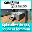 Magasin de Spa à Montpellier (Sète, Nîmes, Béziers, Narbonne, Alès, Perpignan en livraison directe) - Hammam/Sauna thérapeutique (douleurs articulaires/musculaires, relaxation anti-stress) - Sommumwellness.com - Sommum Wellness, magasin de Spa à Montpellier (34/Hérault, Occitanie), est reconnu, depuis 1989, comme le magasin référent spécialisé en Spas (spa thérapeutique, spa détente/relaxation, spa loisir), Hammam et Saunas à Montpellier et en livraison/installation directe sur Sète, Balaruc, Mèze, Frontignan, Nîmes (30/Gard), Béziers, Narbonne (11/Aude), Alès, Perpignan (66/Pyrénées-Orientales), Millau (12/Aveyron), Marvejols (48/Lozère) - Les spas thérapeutiques de Sommum Wellness sont reconnus bénéfiques pour les douleurs articulaires/musculaires, la relaxation anti-stress. 