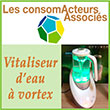 Carafe dynamisante à hydrogène - Consomacteurs - Appareil 2 en 1 vitaliseur d’eau grâce à son vortex puissant (reprogramme la mémoire de l’eau) et tourmaline et argile ; générateur d’ions négatifs