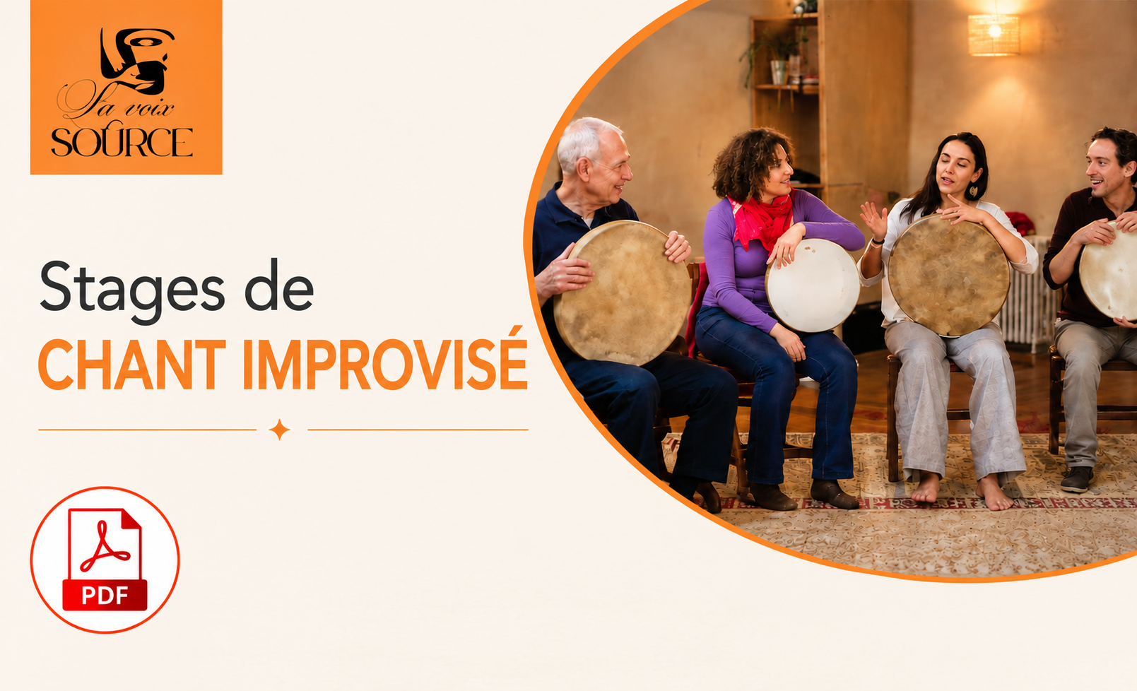 Stages de chant improvis&eacute; - Formation professionnelle sur la voix spontan&eacute;e/chant - La Voix Source, &eacute;cole de la voix spontan&eacute;e en Occitanie, propose depuis 2011 des stages de chant improvis&eacute;, ainsi qu'une formation professionnelle sur la voix spontan&eacute;e et le chant - La Voix Source est &eacute;galement un centre de ressources p&eacute;dagogiques: articles, vid&eacute;os et inscriptions en ligne.
